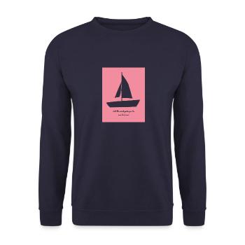 Let the wind guide you to new horizons. - Unisex Sweatshirt - navy - Front - Alina (178cm) & Michal (187cm)