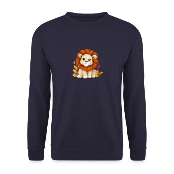 Lion d’automne - feuilles et feuillage panachés - Sweat-shirt Unisexe - marine - Devant - Alina (178cm) & Michal (187cm)