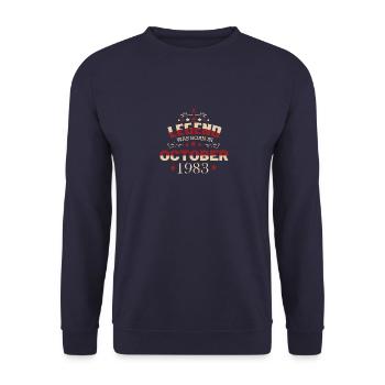 Une légende est née en octobre 1983 - Sweat-shirt Unisexe - marine - Devant - Alina (178cm) & Michal (187cm)