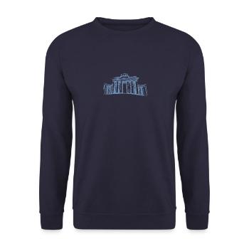 Berlin Brandenburg Gate - Unisex Sweatshirt - navy - Front - Alina (178cm) & Michal (187cm)