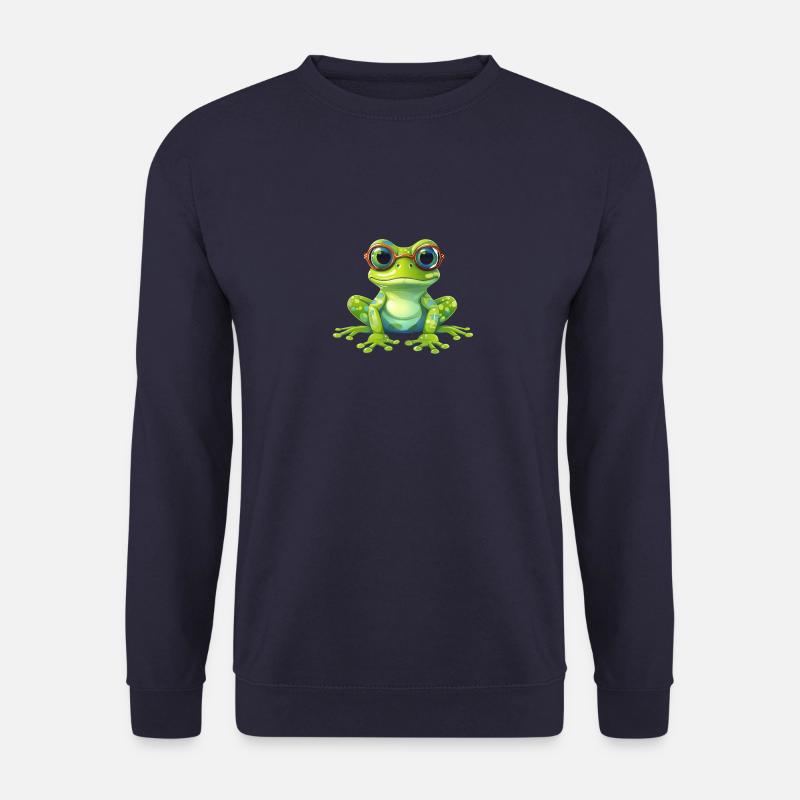 Nerd-Frosch mit Brille - Unisex Pullover - Navy