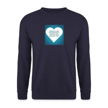 Buchstaben Zahlen T-Shirts blau - Unisex Pullover - Navy - Vorne - Alina (178cm) & Michal (187cm)