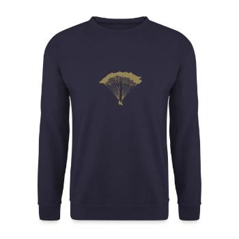 Parachutiste en silhouette nuageuse - Sweat-shirt Unisexe - marine - Devant - Alina (178cm) & Michal (187cm)