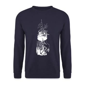 Seemann Ahoi! - Unisex Pullover - Navy - Vorne - Alina (178cm) & Michal (187cm)