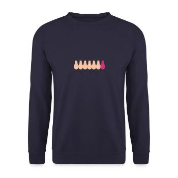 1 von 7 - Unisex Pullover - Navy - Vorne - Alina (178cm) & Michal (187cm)