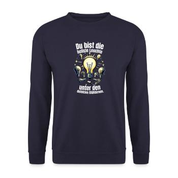 brightest luminaire among the defective light bulbs - Unisex Sweatshirt - navy - Front - Alina (178cm) & Michal (187cm)