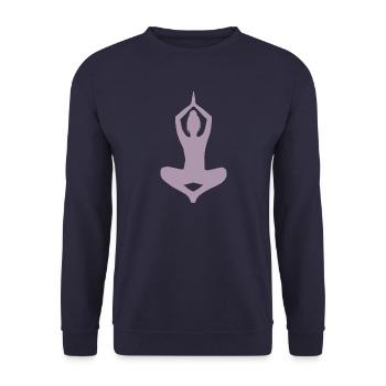 Yoga Meditieren Zen Innere Ruhe Frau  - Unisex Pullover - Navy - Vorne - Alina (178cm) & Michal (187cm)