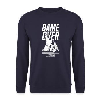 couple game over loading mariage - Sweat-shirt Unisexe - marine - Devant - Alina (178cm) & Michal (187cm)