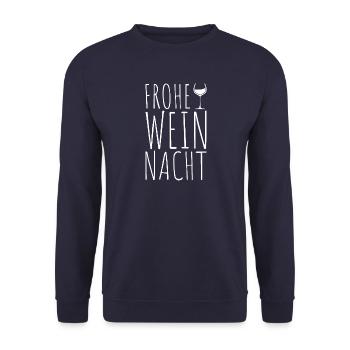 Bonne nuit de vin | Noël cadeau verre de vin - Sweat-shirt Unisexe - marine - Devant - Alina (178cm) & Michal (187cm)