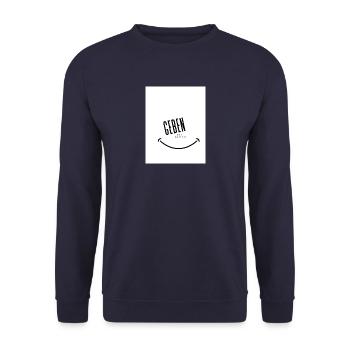 Geben ist Glueck Black and White - Unisex Pullover - Navy - Vorne - Alina (178cm) & Michal (187cm)