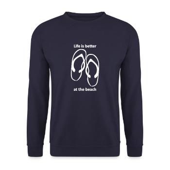 Life is better at the beach - Unisex Sweatshirt - navy - Front - Alina (178cm) & Michal (187cm)