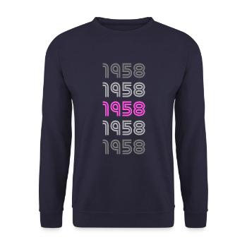 Year 1958 - Unisex Sweatshirt - navy - Front - Alina (178cm) & Michal (187cm)