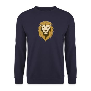 Lion Symbol, Lion Head, Savannah Wild Animal - Unisex Sweatshirt - navy - Front - Alina (178cm) & Michal (187cm)