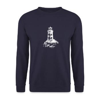 Lighthouse Shirt · Ocean side · Gift - Unisex Sweatshirt - navy - Front - Alina (178cm) & Michal (187cm)