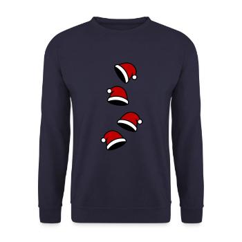 Chapeau de Père Noël Noël - Sweat-shirt Unisexe - marine - Devant - Alina (178cm) & Michal (187cm)