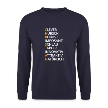 Christian Name Geschenk - Unisex Pullover - Navy - Vorne - Alina (178cm) & Michal (187cm)