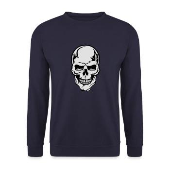 tete de mort halloween crane dessin 444076 - Sweat-shirt Unisexe - marine - Devant - Alina (178cm) & Michal (187cm)