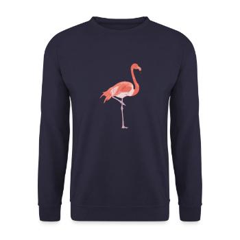 flamingo - Unisex Sweatshirt - navy - Front - Alina (178cm) & Michal (187cm)