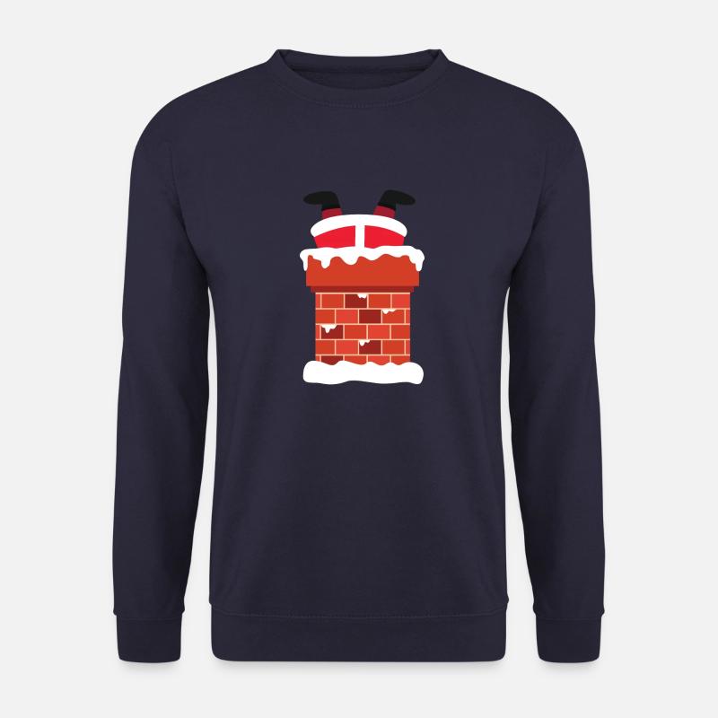 Weihnachtsmann im Kamin - Unisex Pullover - Navy