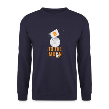 Bitcoin To The Moon - Unisex Sweatshirt - navy - Front - Alina (178cm) & Michal (187cm)