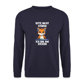 Gaming Fuchs - Computerspiele Videospiele - - Unisex Pullover - Navy - Vorne - Alina (178cm) & Michal (187cm)