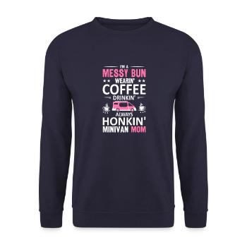 Minivan Super Mom fährt Minivan Moms Lifestyle - Unisex Pullover - Navy - Vorne - Alina (178cm) & Michal (187cm)
