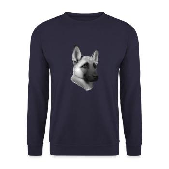 Chiot de chien Berger allemand propriétaire de chien - Sweat-shirt Unisexe - marine - Devant - Alina (178cm) & Michal (187cm)