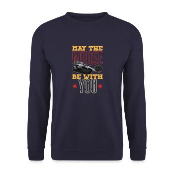 Radio Technician Radio Morse Mortar Hobby Ham - Unisex Sweatshirt - navy - Front - Alina (178cm) & Michal (187cm)