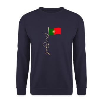 Portugal Landesfarben Herkunft Lissabon Reise - Unisex Pullover - Navy - Vorne - Alina (178cm) & Michal (187cm)