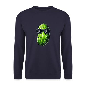 Coole Gurke Sonnenbrille Sommer Gewürzgurke Obst - Unisex Pullover - Navy - Vorne - Alina (178cm) & Michal (187cm)