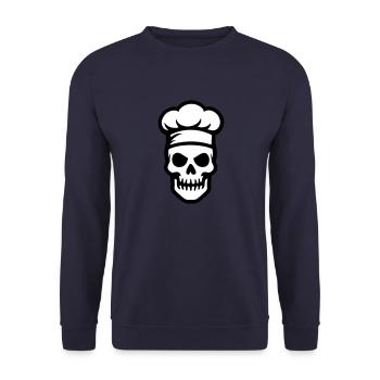 Chef Skeleton Chef Chef Hat - Unisex Sweatshirt - navy - Front - Alina (178cm) & Michal (187cm)