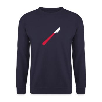 Scalpel for surgeon doctor medic medical student - Unisex Sweatshirt - navy - Front - Alina (178cm) & Michal (187cm)
