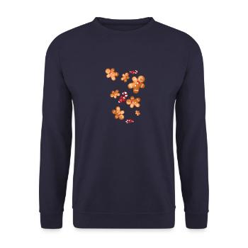 gingerbread,christmas,sweets,gingerbread man - Unisex Sweatshirt - navy - Front - Alina (178cm) & Michal (187cm)