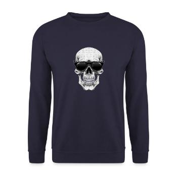 Doigts coeur cage présent costume de squelette - Sweat-shirt Unisexe - marine - Devant - Alina (178cm) & Michal (187cm)