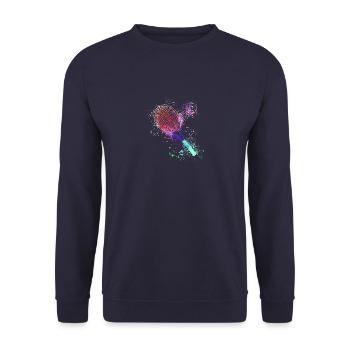 tennis,racket,ball,graffiti,blue,painting,colorful - Unisex Sweatshirt - navy - Front - Alina (178cm) & Michal (187cm)