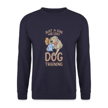 Just A Girl Who Loves Dog Training Dog Trainer - Unisex Pullover - Navy - Vorne - Alina (178cm) & Michal (187cm)