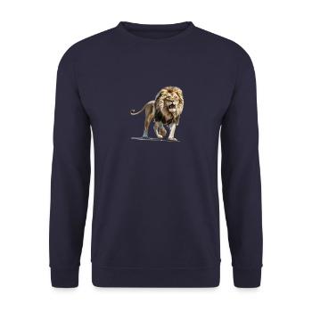 Lion - Sweat-shirt Unisexe - marine - Devant - Alina (178cm) & Michal (187cm)