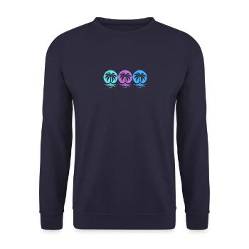 Les palmiers et la mer - Sweat-shirt Unisexe - marine - Devant - Alina (178cm) & Michal (187cm)