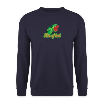 Kiss of Luck - Glückskind oder Glück in der Liebe - Unisex Pullover - Navy - Vorne - Alina (178cm) & Michal (187cm)