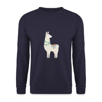 my lama - Unisex Pullover - Navy - Vorne - Alina (178cm) & Michal (187cm)