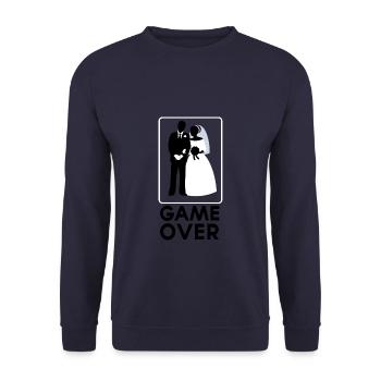Hochzeit Ehe Trauung Liebe Treue Geschenkidee - Unisex Pullover - Navy - Vorne - Alina (178cm) & Michal (187cm)