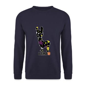 lama - Sweat-shirt Unisexe - marine - Devant - Alina (178cm) & Michal (187cm)