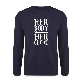 Your body, your choice - Unisex Sweatshirt - navy - Front - Alina (178cm) & Michal (187cm)