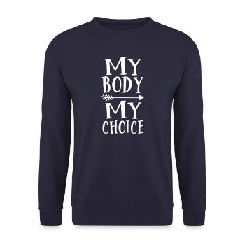 Mon corps, ma décision - Sweat-shirt Unisexe - marine - Devant - Alina (178cm) & Michal (187cm)