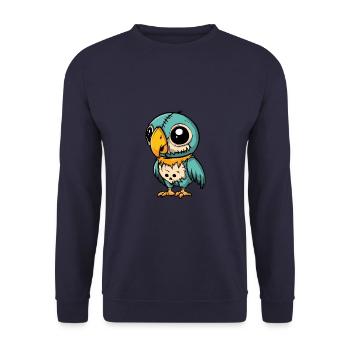 Papagai Halloween Lustig Zombie - Unisex Pullover - Navy - Vorne - Alina (178cm) & Michal (187cm)