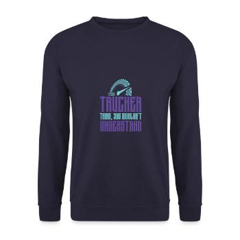 Camionneur drôle de dicton - Sweat-shirt Unisexe - marine - Devant - Alina (178cm) & Michal (187cm)