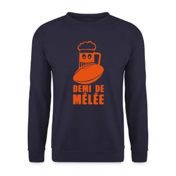 demi de melee rugby biere humour sport - Sweat-shirt Unisexe - marine - Devant - Alina (178cm) & Michal (187cm)