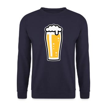 Beer Glass (Beer Drinker / Pale Ale / 3C) - Unisex Sweatshirt - navy - Front - Alina (178cm) & Michal (187cm)