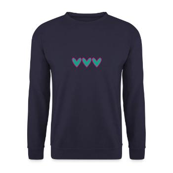 HEART. HEARTS. VALENTINE'S DAY. LOVE. LOVE. COUPLE. - Unisex Sweatshirt - navy - Front - Alina (178cm) & Michal (187cm)