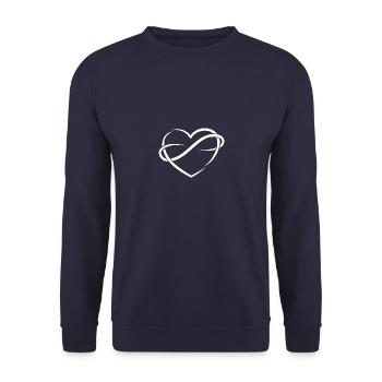 Polyamor Herz für dunkle Fans - Unisex Pullover - Navy - Vorne - Alina (178cm) & Michal (187cm)